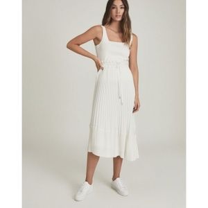New Reiss LOTTIE PLEATED MIDI SKIRT, White size 10